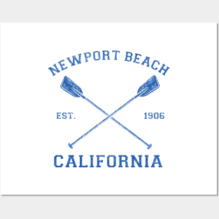 Vintage Newport Beach Vacation Illustration Posters and Art